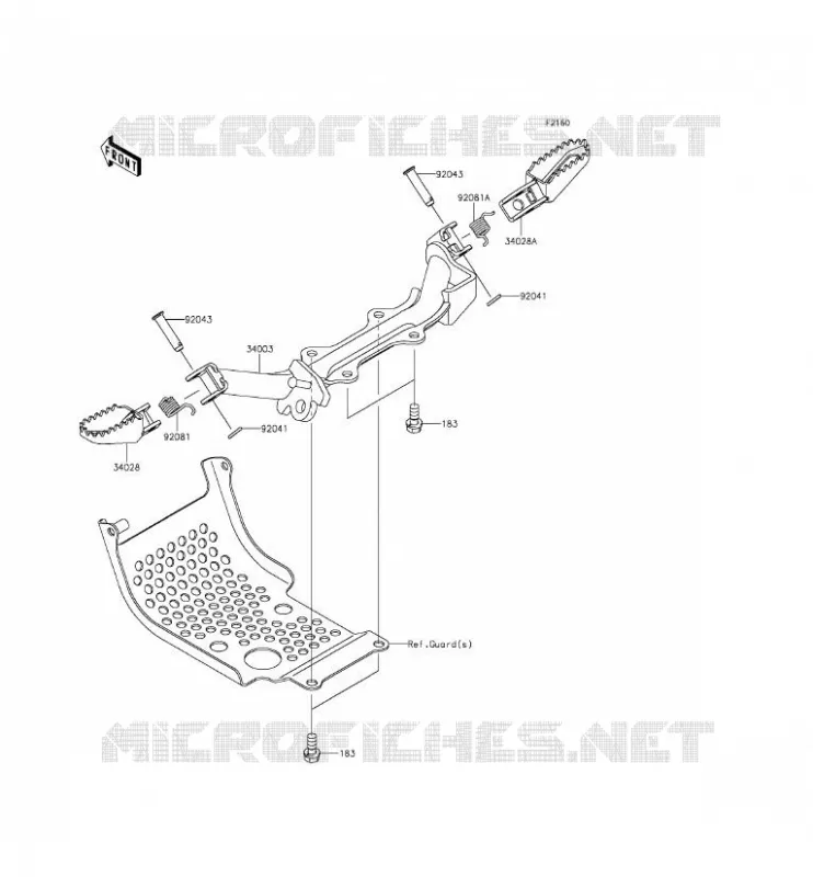 FOOTREST Kawasaki TOUT-TERRAIN 110 2016 KLX110L  KLX110DGF