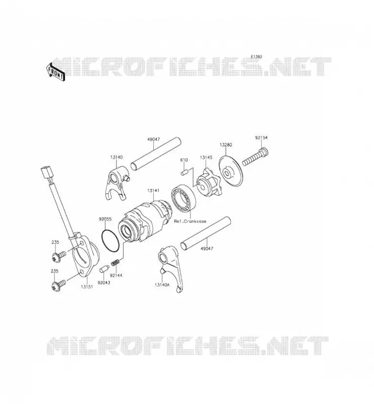 GEAR CHANGE DRUM - SHIFT FORKS Kawasaki TOUT-TERRAIN 110 2016 KLX110L  KLX110DGF