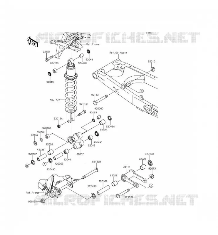 SUSPENSION - SHOCK ABSORBER Kawasaki TOUT-TERRAIN 140 2014 KLX140  KLX140AEF