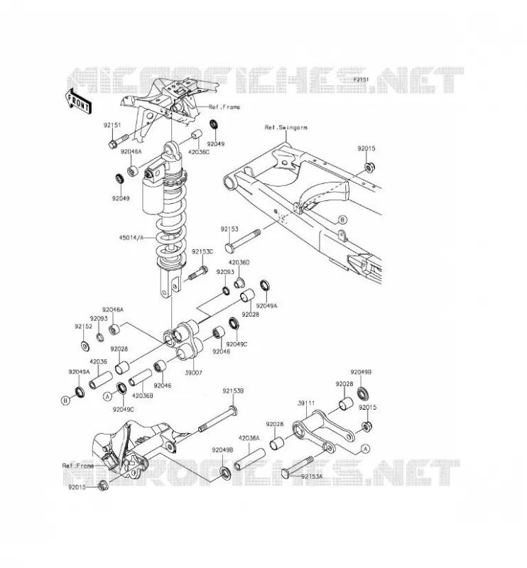 SUSPENSION - SHOCK ABSORBER Kawasaki TOUT-TERRAIN 140 2013 KLX140L  KLX140BDF