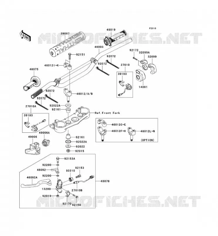 HANDLEBAR Kawasaki TOUT-TERRAIN 450 2008 KLX450R  KLX450A8F