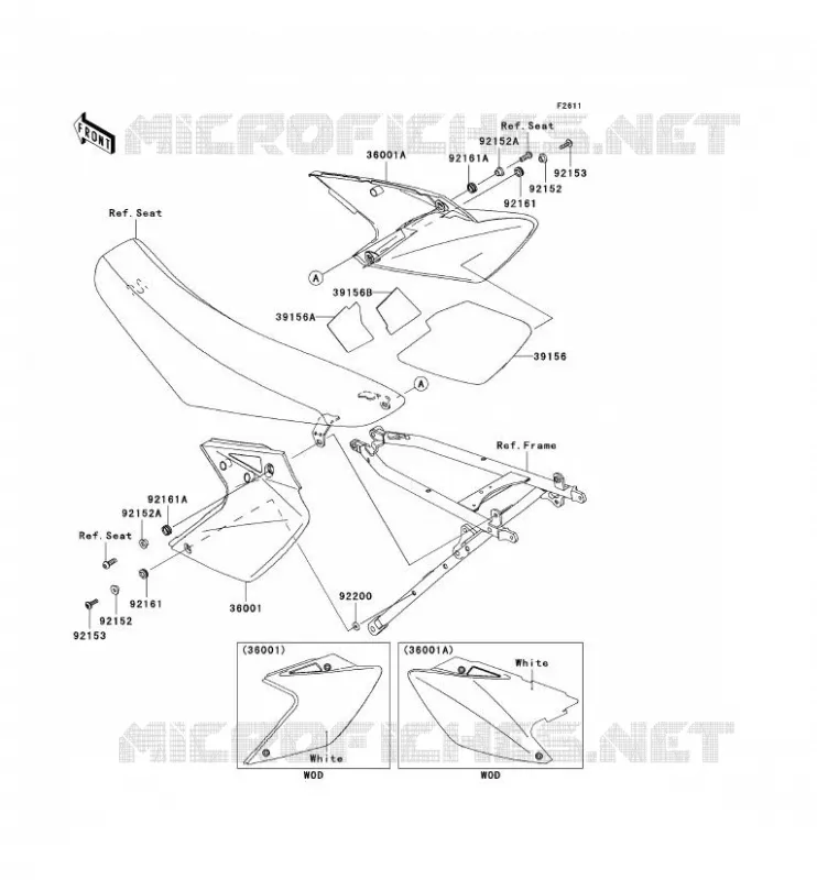 SIDE COWLING Kawasaki TOUT-TERRAIN 450 2008 KLX450R  KLX450A8F