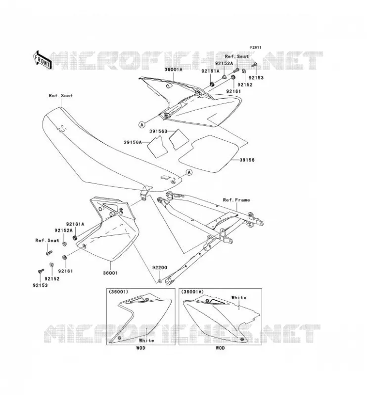 SIDE COWLING Kawasaki TOUT-TERRAIN 450 2009 KLX450R  KLX450A9F