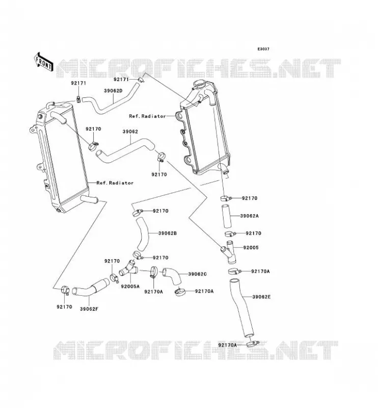WATER PIPE Kawasaki TOUT-TERRAIN 450 2009 KLX450R  KLX450A9F