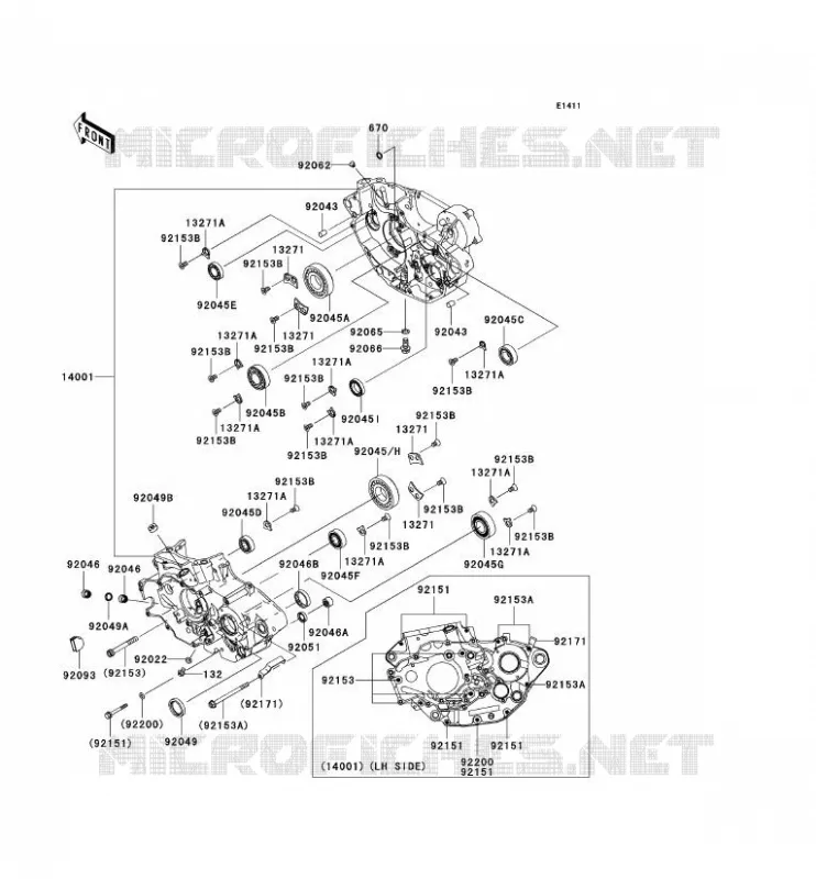 CRANKCASE(S) Kawasaki TOUT-TERRAIN 450 2011 KLX450R  KLX450ABF