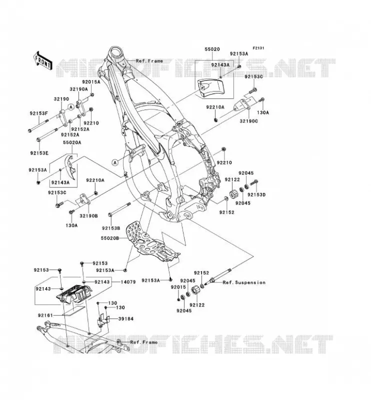 FRAME PARTS (COUVERTURE) Kawasaki TOUT-TERRAIN 450 2013 KLX450R  KLX450ADF