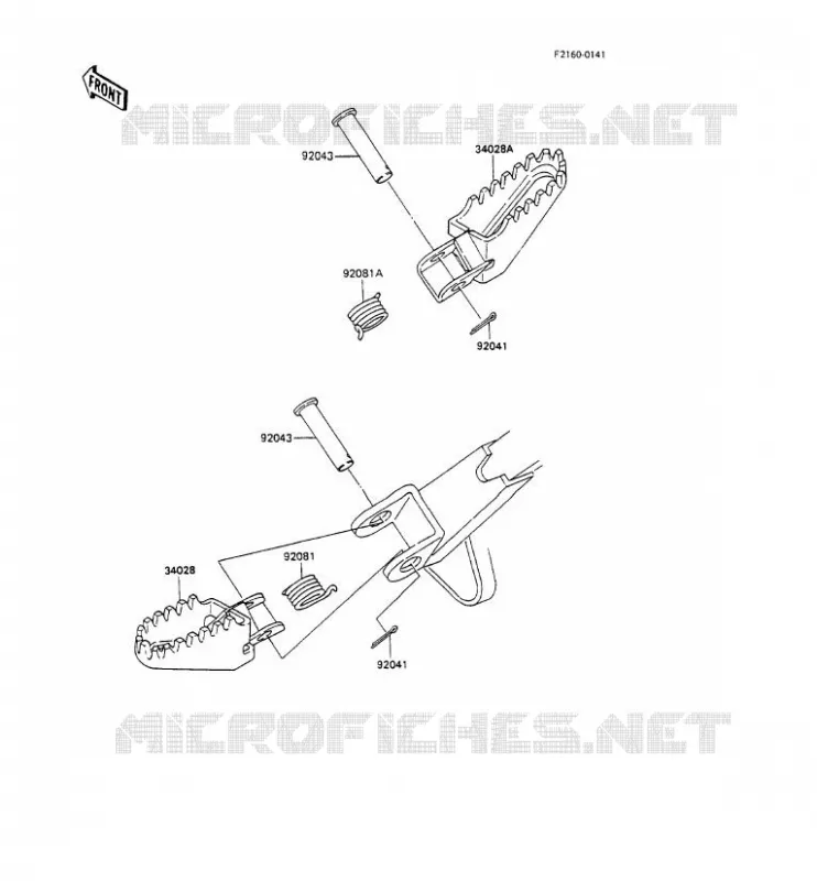 FOOTREST Kawasaki TOUT-TERRAIN 100 1990 KX100  KX100-A2
