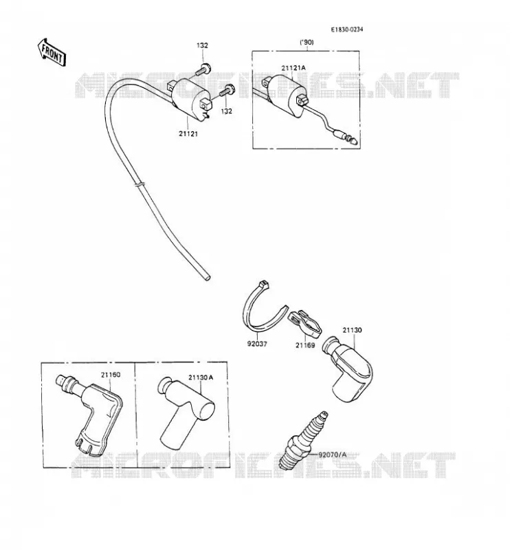 IGNITION SYSTEM Kawasaki TOUT-TERRAIN 100 1990 KX100  KX100-A2