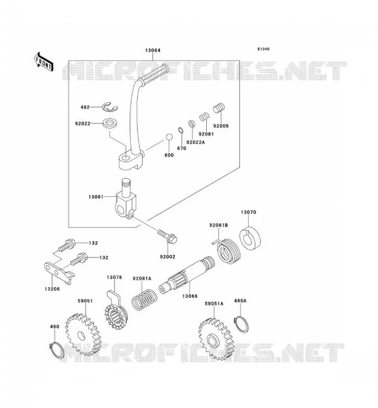 KICK STARTER Kawasaki TOUT-TERRAIN 100 1992 KX100  KX100-B2