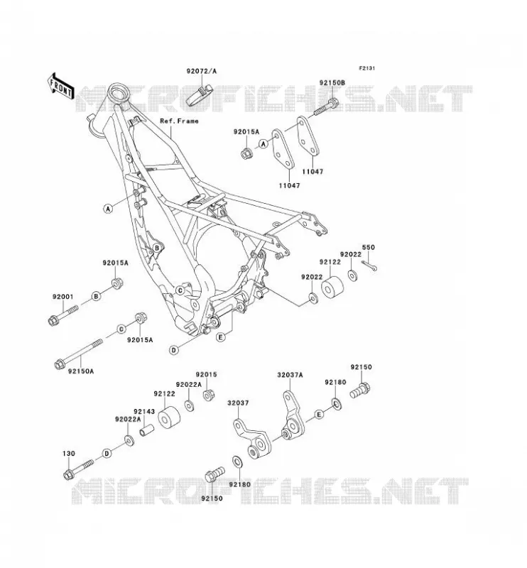 FRAME PARTS (COUVERTURE) Kawasaki TOUT-TERRAIN 100 1992 KX100  KX100-B2