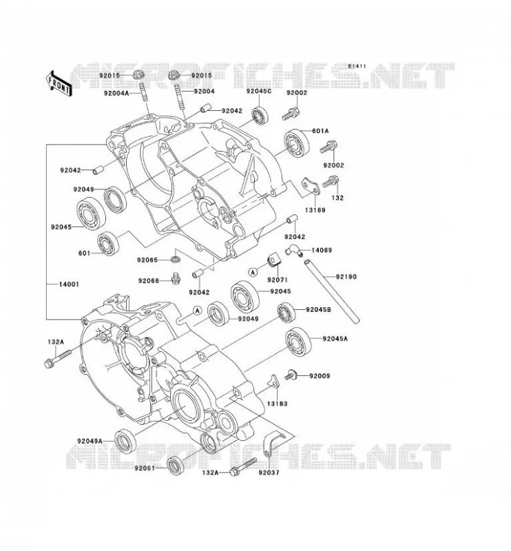 CRANKCASE(S) Kawasaki TOUT-TERRAIN 100 1993 KX100  KX100-B3