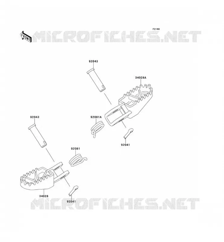 FOOTREST Kawasaki TOUT-TERRAIN 100 1993 KX100  KX100-B3