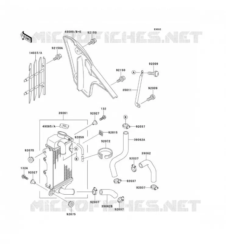 RADIATOR Kawasaki TOUT-TERRAIN 100 1993 KX100  KX100-B3