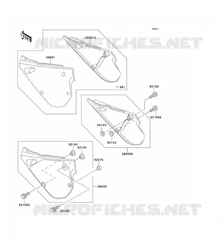 SIDE COWLING Kawasaki TOUT-TERRAIN 100 1994 KX100  KX100-B4
