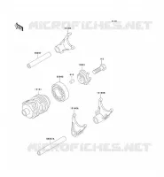 GEAR CHANGE DRUM   SHIFT FORKS voor Kawasaki KX100 1995