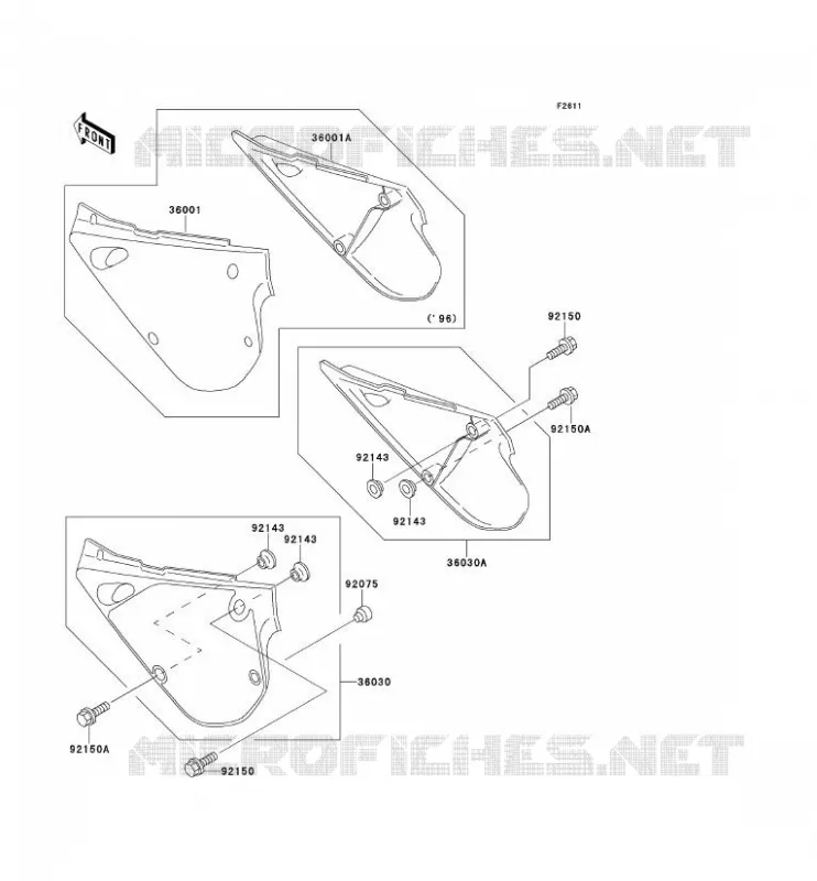 SIDE COWLING Kawasaki TOUT-TERRAIN 100 1996 KX100  KX100-B6