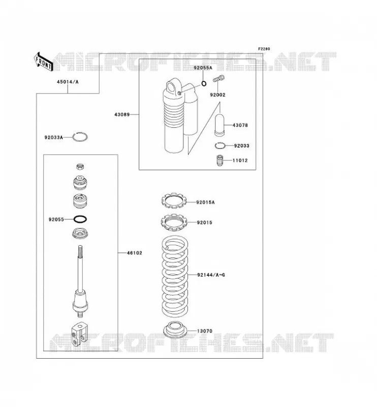 SUSPENSION - SHOCK ABSORBER Kawasaki TOUT-TERRAIN 100 1998 KX100  KX100-C1