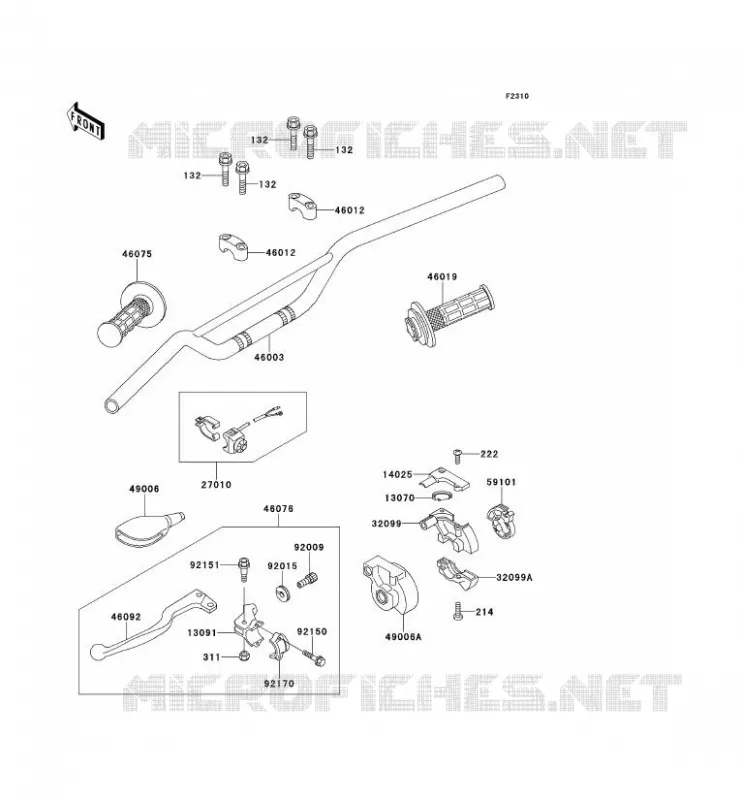 HANDLEBAR Kawasaki TOUT-TERRAIN 100 1999 KX100  KX100-C2