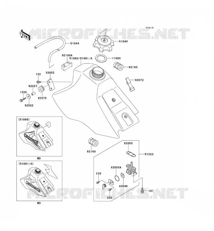 FUEL TANK Kawasaki TOUT-TERRAIN 100 2000 KX100  KX100-C3
