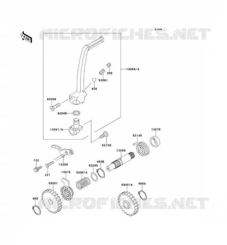KICK STARTER Kawasaki TOUT-TERRAIN 100 2000 KX100  KX100-C3