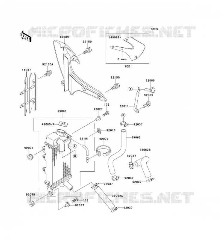 RADIATOR Kawasaki TOUT-TERRAIN 100 2000 KX100  KX100-C3