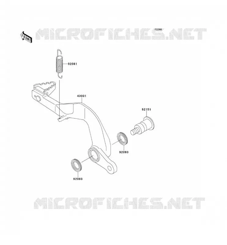 BRAKE PEDAL Kawasaki TOUT-TERRAIN 100 2000 KX100  KX100-C3
