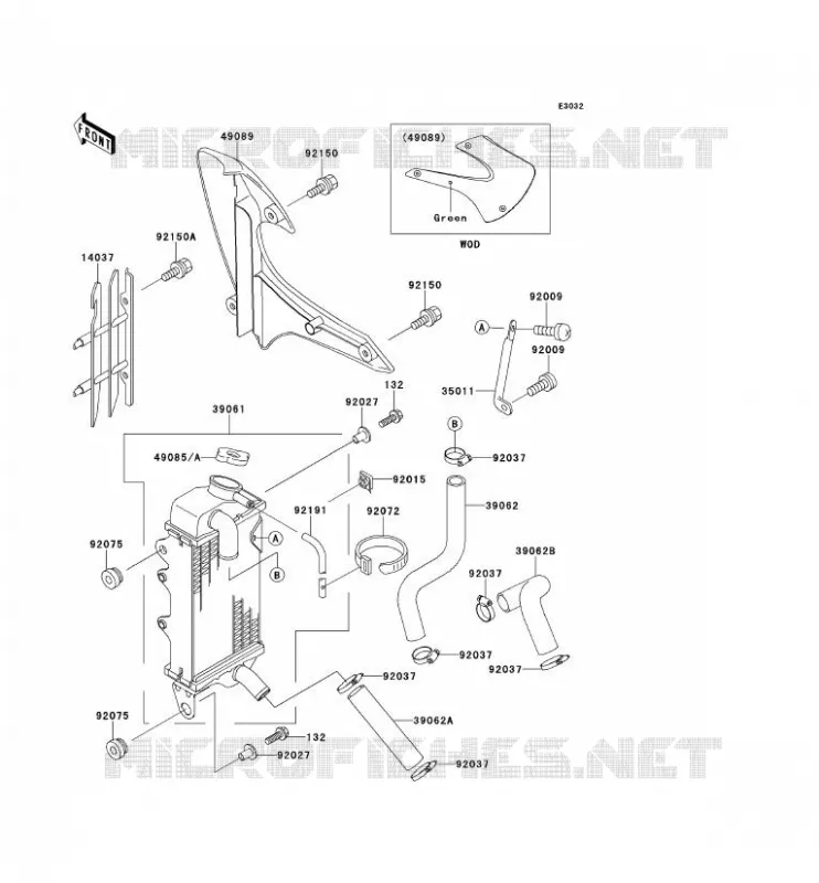 RADIATOR Kawasaki TOUT-TERRAIN 100 2000 KX100  KX100-C3
