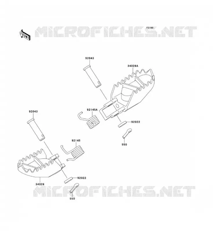 FOOTREST Kawasaki TOUT-TERRAIN 100 2001 KX100  KX100-D1