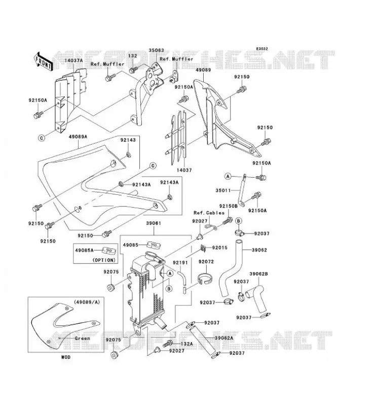 RADIATOR Kawasaki TOUT-TERRAIN 100 2002 KX100  KX100-D2