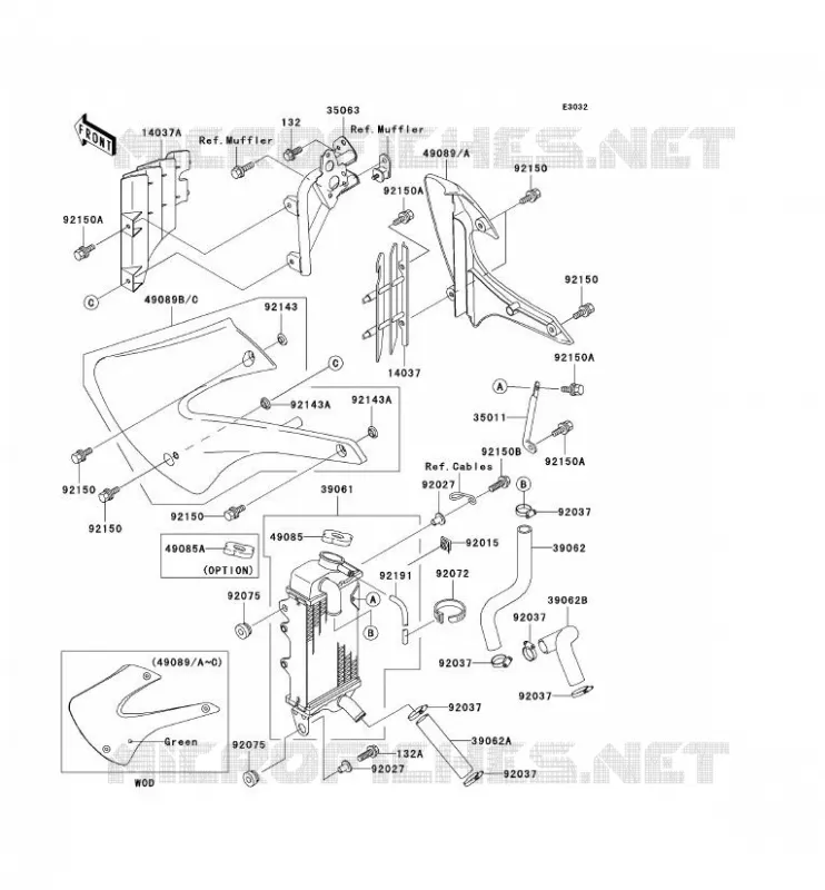 RADIATOR Kawasaki TOUT-TERRAIN 100 2002 KX100  KX100-D2