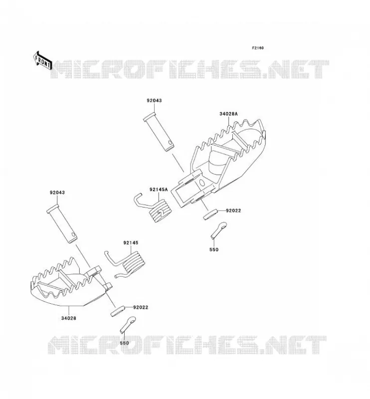 FOOTREST Kawasaki TOUT-TERRAIN 100 2003 KX100  KX100-D3
