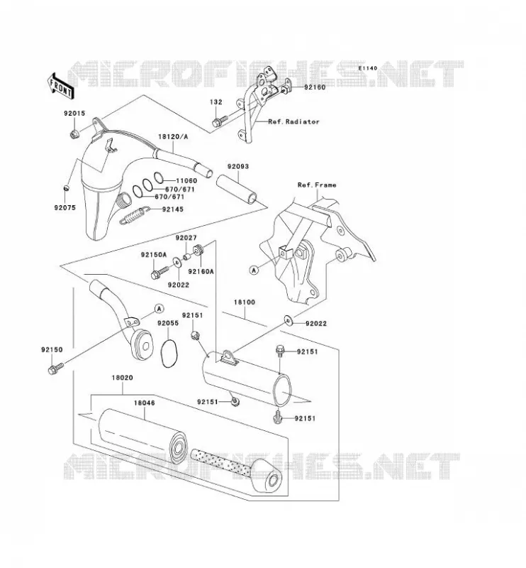 EXHAUST Kawasaki TOUT-TERRAIN 100 2003 KX100  KX100-D3