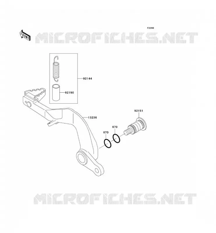 BRAKE PEDAL Kawasaki TOUT-TERRAIN 100 2006 KX100  KX100D6F