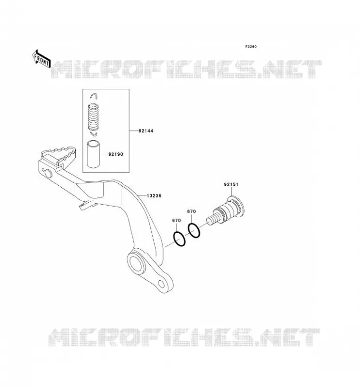 BRAKE PEDAL Kawasaki TOUT-TERRAIN 100 2007 KX100  KX100D7F