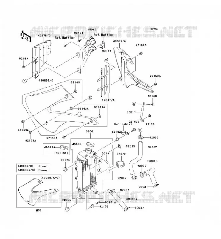 RADIATOR Kawasaki TOUT-TERRAIN 100 2007 KX100  KX100D7F