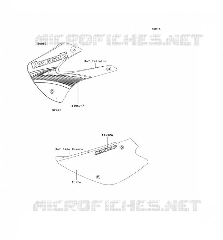 STICKER(GREEN) Kawasaki TOUT-TERRAIN 100 2007 KX100  KX100D7F