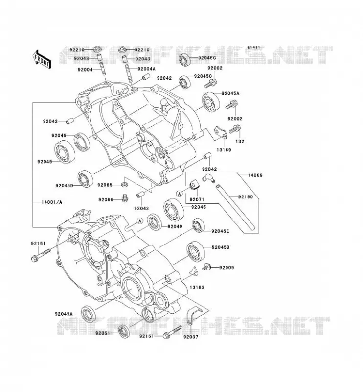 CRANKCASE(S) Kawasaki TOUT-TERRAIN 100 2009 KX100  KX100D9F