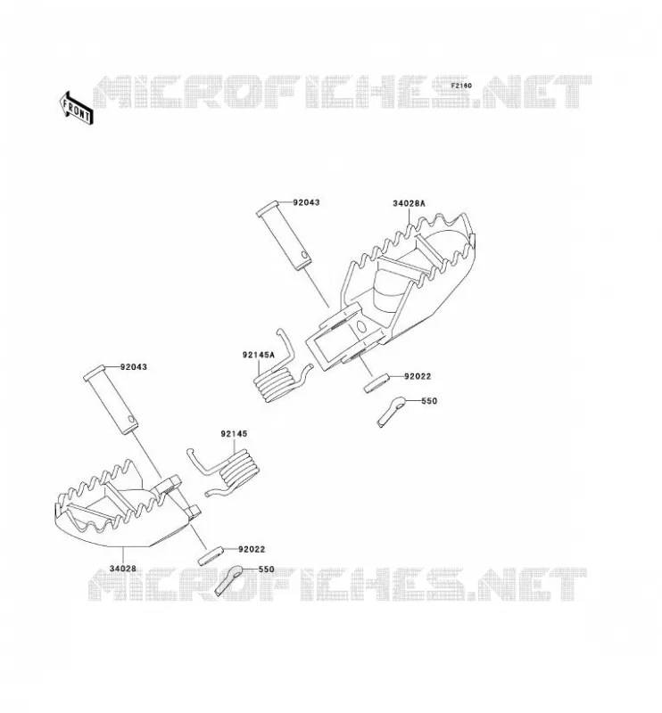 FOOTREST Kawasaki TOUT-TERRAIN 100 2009 KX100  KX100D9F