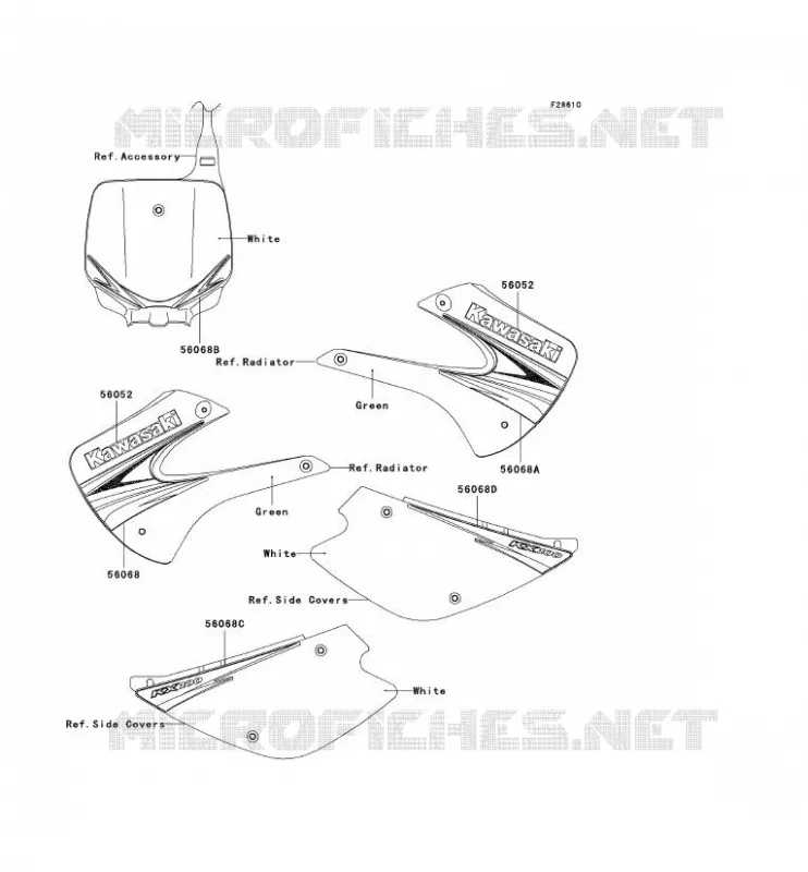 STICKER(GREEN) Kawasaki TOUT-TERRAIN 100 2009 KX100  KX100D9F