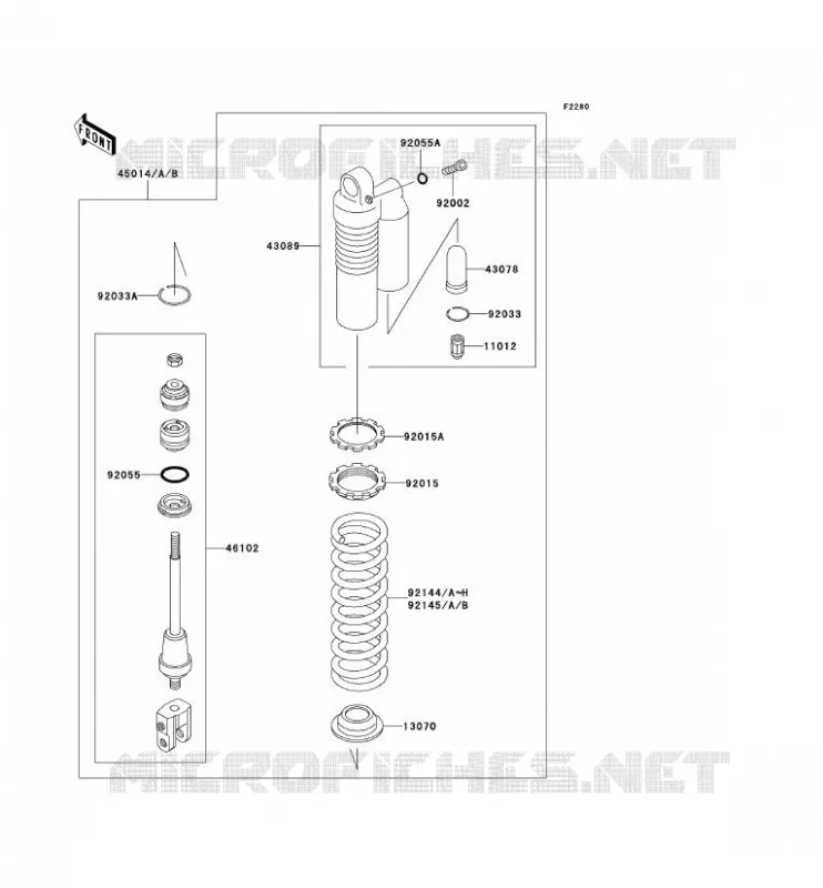 SUSPENSION - SHOCK ABSORBER Kawasaki TOUT-TERRAIN 100 2009 KX100  KX100D9F