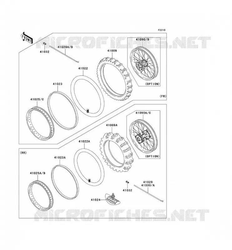 WHEELS - TIRES Kawasaki TOUT-TERRAIN 100 2009 KX100  KX100D9F