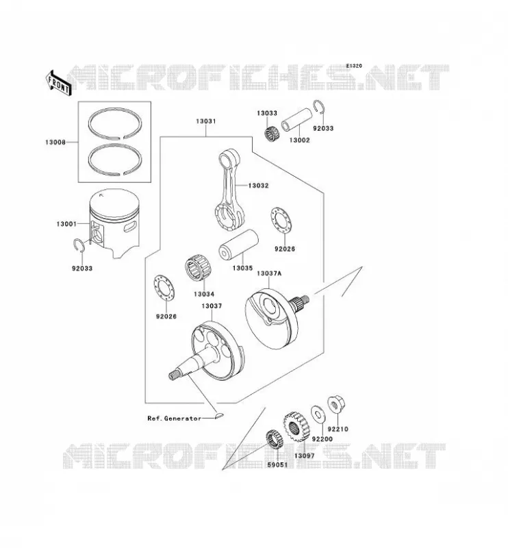 CRANKSHAFT - PISTON Kawasaki TOUT-TERRAIN 100 2011 KX100  KX100DBF