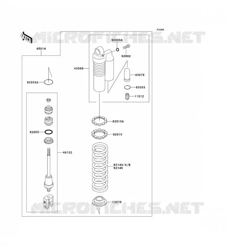 SUSPENSION - SHOCK ABSORBER Kawasaki TOUT-TERRAIN 100 2011 KX100  KX100DBF