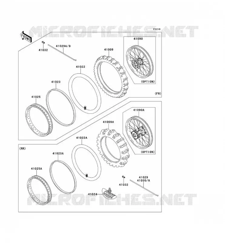 WHEELS - TIRES Kawasaki TOUT-TERRAIN 100 2011 KX100  KX100DBF
