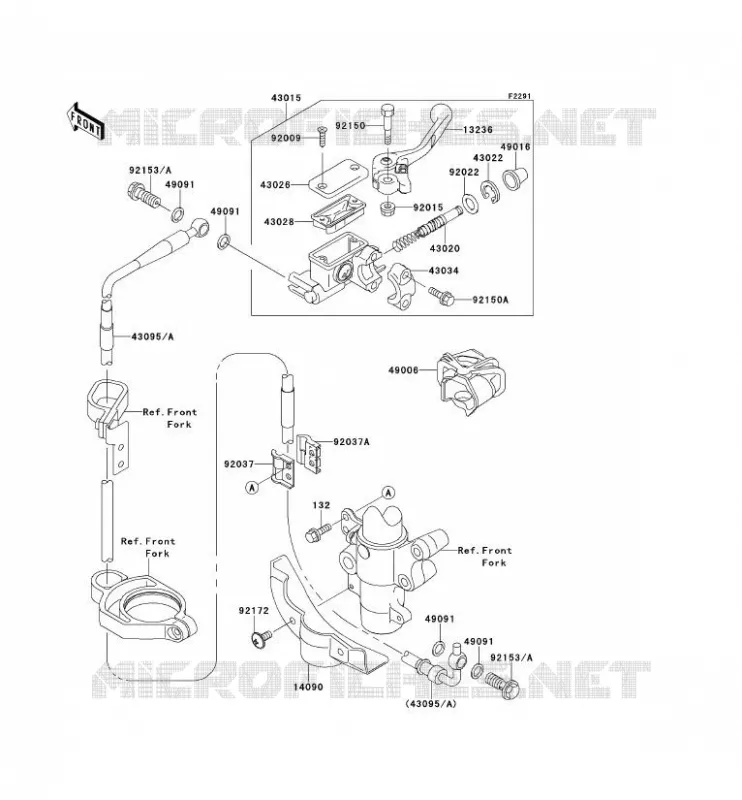 FRONT MASTER CYLINDER Kawasaki TOUT-TERRAIN 100 2012 KX100  KX100DCF