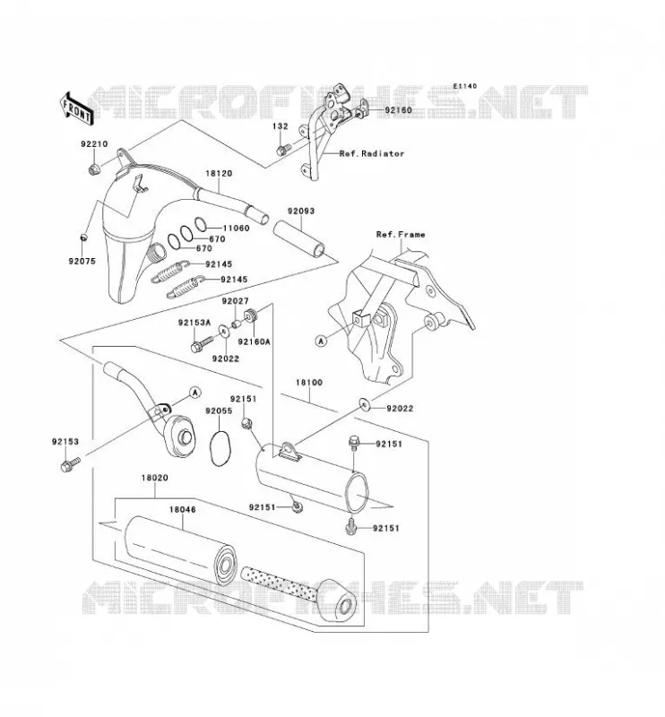 EXHAUST Kawasaki TOUT-TERRAIN 100 2013 KX100  KX100DDF