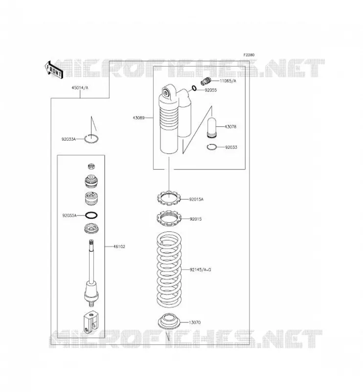 SUSPENSION - SHOCK ABSORBER Kawasaki TOUT-TERRAIN 100 2014 KX100  KX100FEF