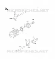 GEAR CHANGE DRUM   SHIFT FORKS voor Kawasaki KX125 1991