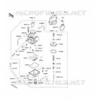 CARBURETOR voor Kawasaki KX125 1991