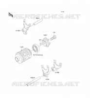 GEAR CHANGE DRUM   SHIFT FORKS voor Kawasaki KX125 1991